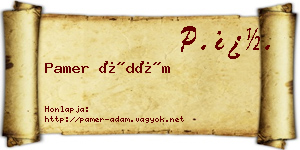Pamer Ádám névjegykártya